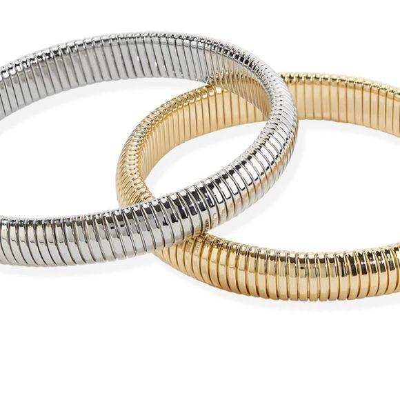 NWT SLEEK SNAKE DESIGN SILVER EMBRACEABLE BRACELET MIX MATCH 80’s LOOK - Picture 2 of 9